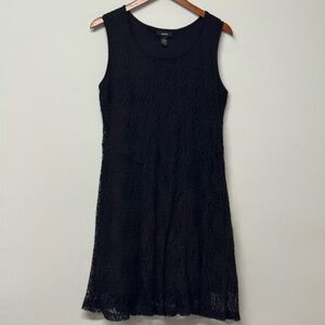 Alfani Black Lace Overlay Sleeveless Swing Dress Large